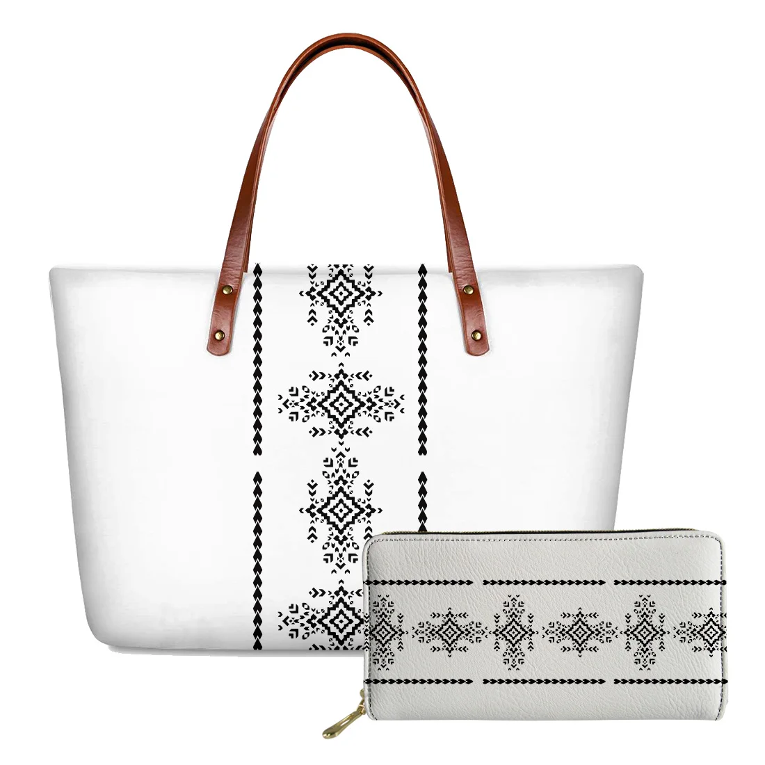 

ELVISWORDS Customize Handbags&Purse Set For Women Lady Top-Handle Bag Polynesian Traditional Tribal Printed Shoulder Bags Wallet