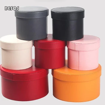 

Fashion High-grade Candy Color Round Cylindrical Cortical Gift Box Wedding Party Flower Cosmetics Jewelry Decorative Gift Box