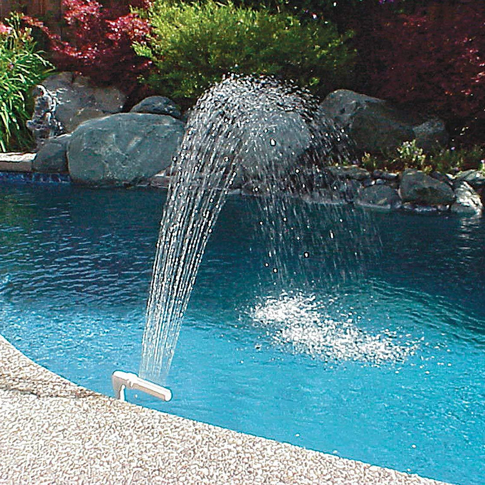 WaterFountainAboveIngroundSwimmingPoolWaterSprinklerDecor