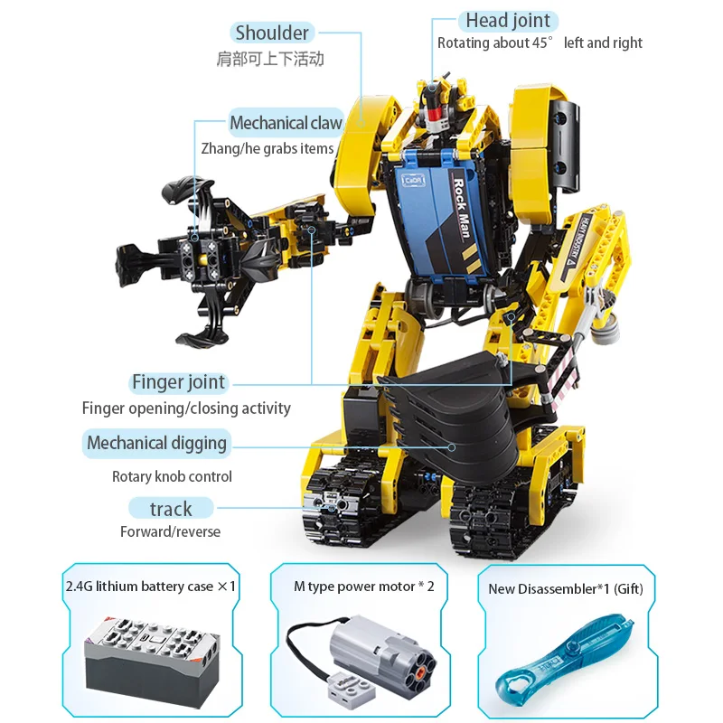 Cada 930PCS RC робот Megalithic умный строительный блок городской технический экскаватор на