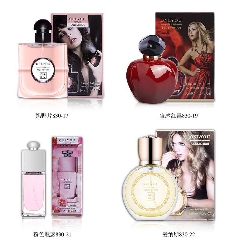 

30ml 4 Style Women's Perfumed Long Lasting Oriental Fragrance Deodorant Women's Atomized Bottle Glass Fashion Lady Floral