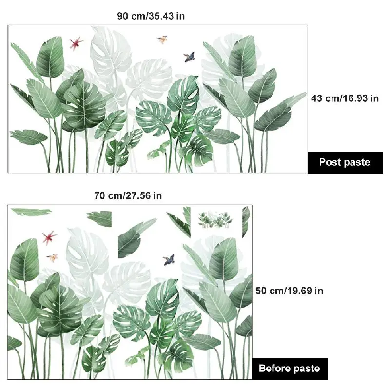 Removable 3D Green Plant Wall Stickers DIY Large Leaf Art Decoration Stickers Family Living Room Bedroom Removable 3D Green Plant Wall Stickers DIY Large Leaf Art Decoration Stickers Family Living Room Bedroom