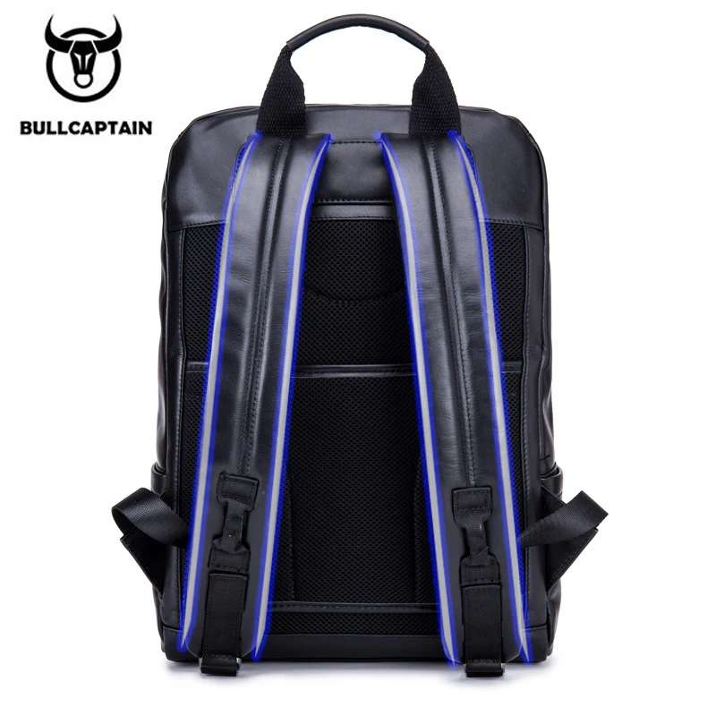 BULLCAPTAIN кожаный многофункциональный мужской рюкзак для компьютера модный простой