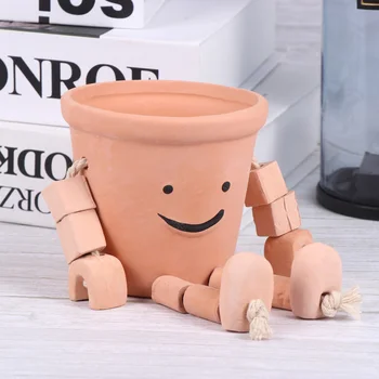 

1pc Household Cartoon Shape Design Flower Pot Basin Storage Container Bonsai Adornment