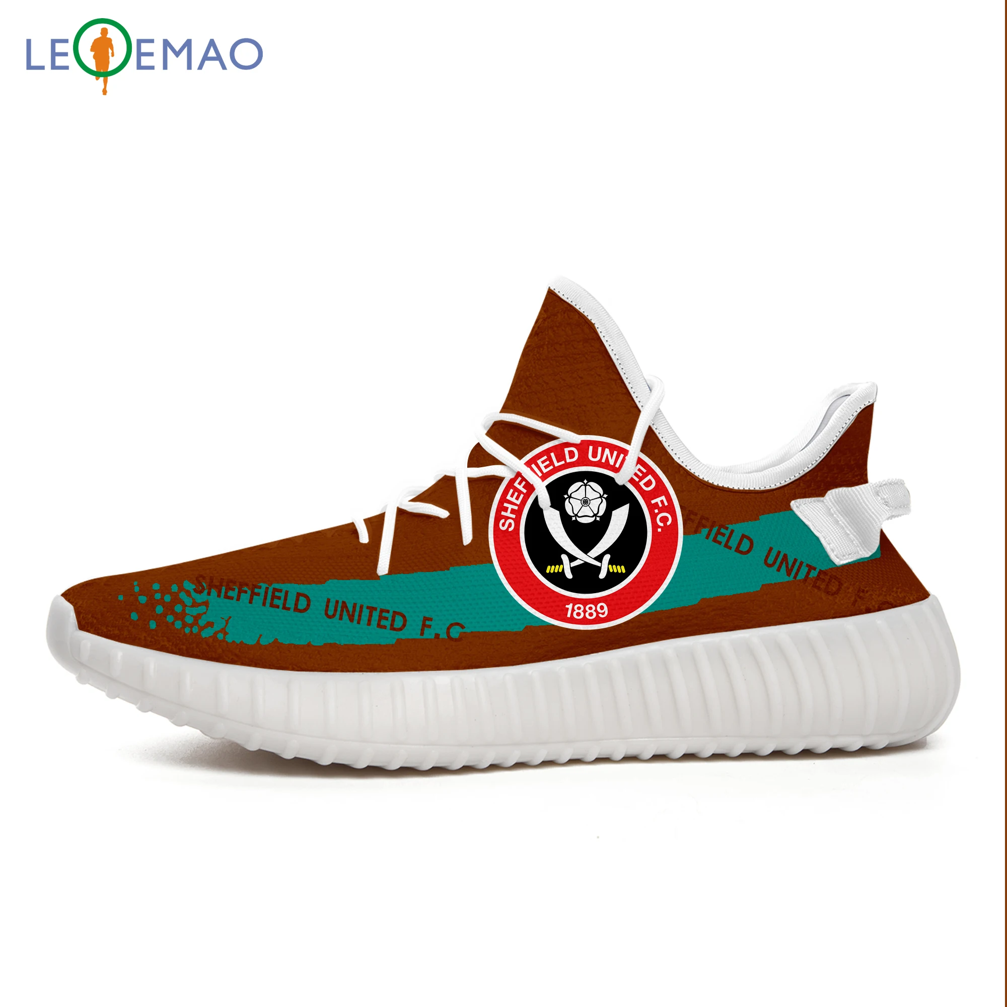 

LEQEMAO Walking Shoes Sheffield Fans United F.C Custom Yeezys Boost 350 V2 Mesh Flyknit Breathable Sneakers Shoes