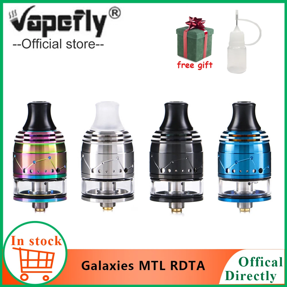 Best Free gift Vapefly Galaxies MTL Squonk RDTA with Firebolt Cotton 2ml capacity 22mm MTL RDTA Top filling Bottom E Cigarette Vape