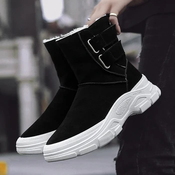 

2019 winter thick bottom plus velvet warm snow boots fashion comfortable winter boots, men's comfortable shoes snow boots men