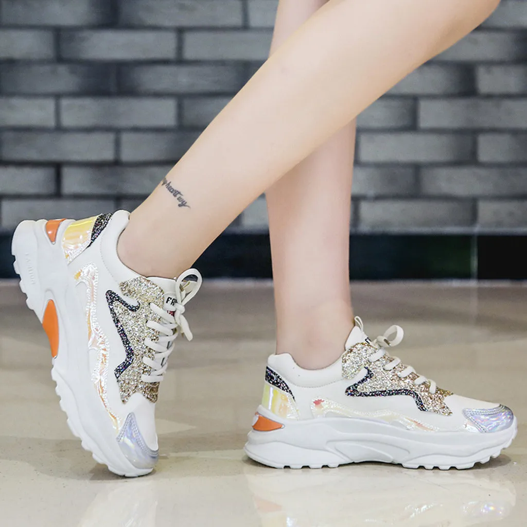 BG SAGACE кроссовки; женские модные кроссовки; chaussure femme; разноцветная повседневная обувь на шнуровке; женская повседневная спортивная обувь с круглым носком - Цвет: BG