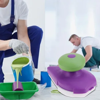 

6Pcs/set Paint Runner Roller Brush Handle Tool Flocked Edger Office Room Wall Painting Home Tool Roller Paint Brush Set