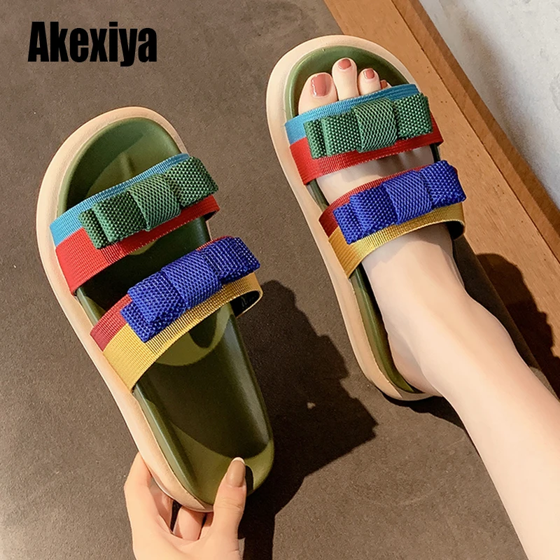 

Summer Europe and the United States new muffin bottom slippers sweet bow fashion Round toe sexy wear Large size slippers s430