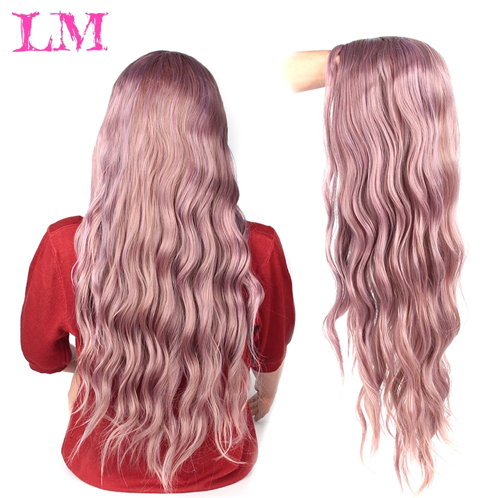 

LiangMo 26" Long Mixed Brown Female Wig Liu Haibo Wave Heat Resistant Synthetic Wig to Female African American