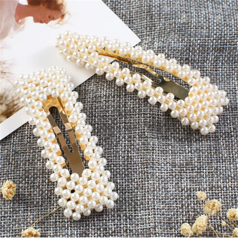 1pcs Fashion Pearl Hair Clip for Women Barrette Hair Pins Barrettes BB Hair Clips Hairpin for Girls Styling Accessories