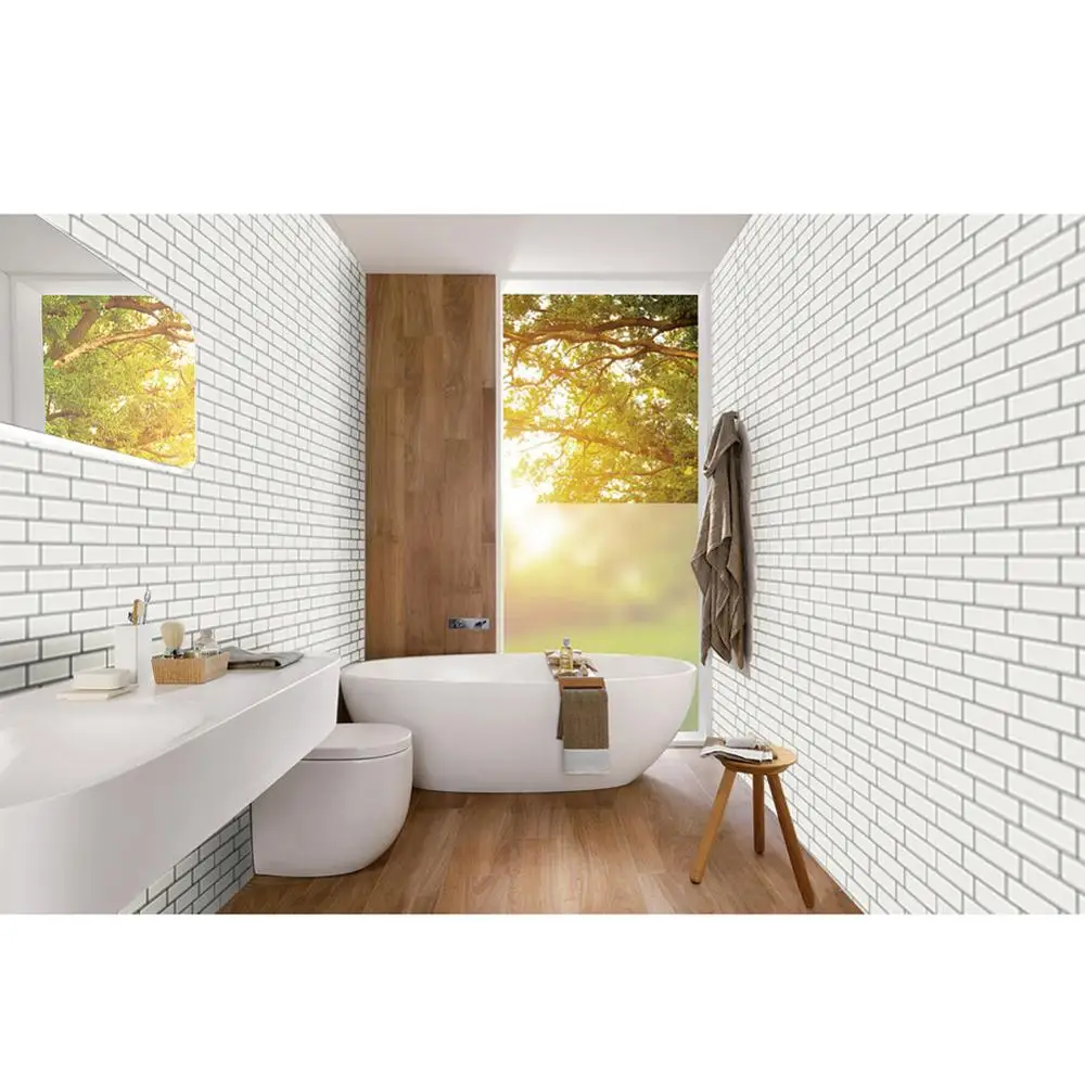 

4 Colors Brick Subway Tile Peel and Stick Self Adhesive Wall Decal Sticker DIY Kitchen Bathroom Home Decor Vinyl 3D