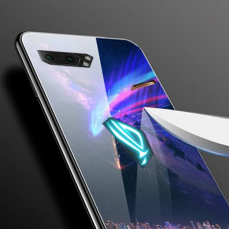 Для Asus ROG Phone II ZS660KL чехол 6,59 ''стеклянная жесткая задняя крышка для ROG Phone 2 ZS660KL чехол для телефона s бампер игровой телефон 2
