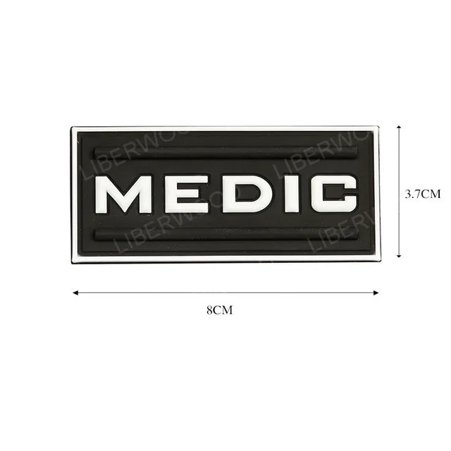 Резиновый 3D ПВХ медицинский фельдшер ЭМТ EMS мед тактический боевой патч черный OPS патч спасательный первый ответчик аппликация значок патч - Цвет: PVC white