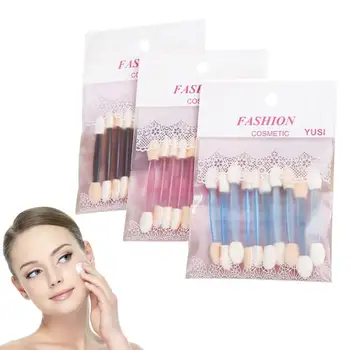 

10PC Eyeshadow Applicator Sponge Double Ended Foundation Makeup Brushes Tool Set Eye Shadow Brushes Nail Mirror Powder TSLM1