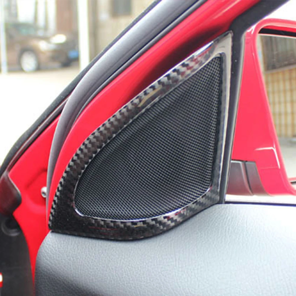 

2pcs Carbon Fiber ABS Car styling Car Door Speaker Bright Frame For Mercedes Benz A Class GLA CLA 200 220 260 Auto Interior