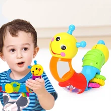 

Children’s Educational Toys Baby Rattle Cute Worm Toy Insert Puzzle Turn Toy Baby Finger Elastic Training Early Education Toys