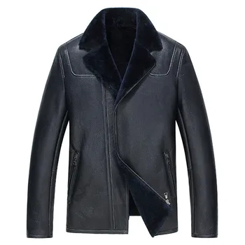 

Leather Jacket Winter Jacket Real Wool Fur Liner Coat Genuine Sheepskin Coat Motorcycle Jacket Chaqueta JLK16616 Y1370