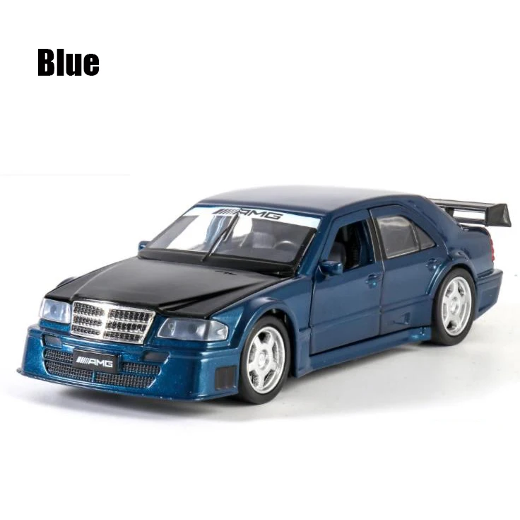 Синий 1:32 BENZ DTM AMG гоночный автомобиль Diecasts& игрушечный транспорт металлическая модель автомобиля звуковой светильник коллекция автомобилей игрушки для детей Рождественский подарок - Цвет: Синий