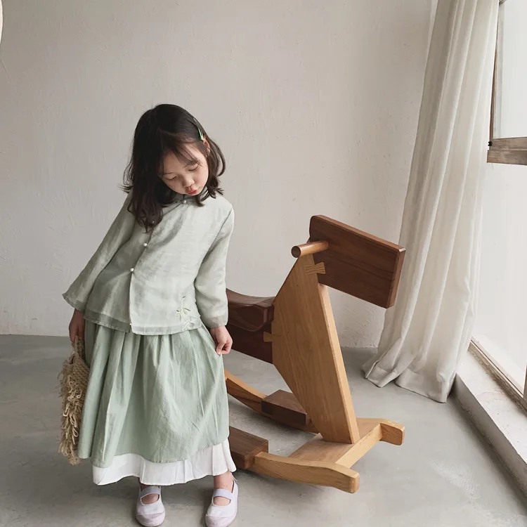 Tckids детская одежда настраиваемая 19 Осенняя Китайская одежда китайский костюм свежий и Изысканный тонкий Embroidere