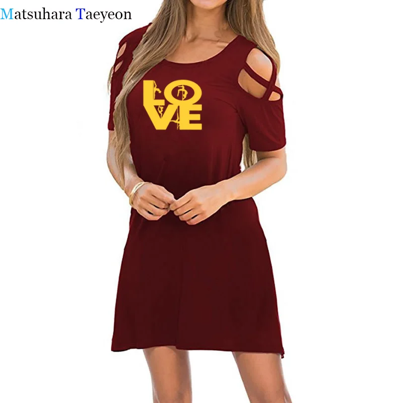 

Pole Love Poledance Dancedress Women Summer Casual Harajuku Short Sleeve Cross Bandage Fashion Loose Women Sexy Dress