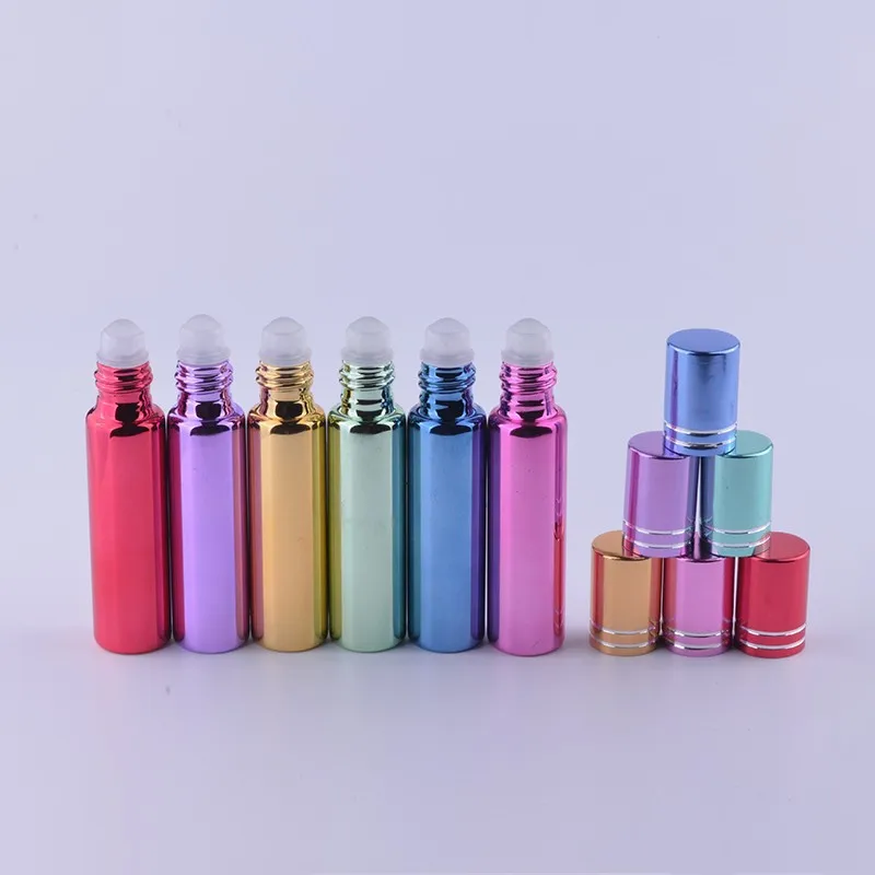 

100pcs/lot 10ml UV Coated Empty Glass Roller Bottle with Glass Roller Ball for Essential Oil ,Essence .perfumes