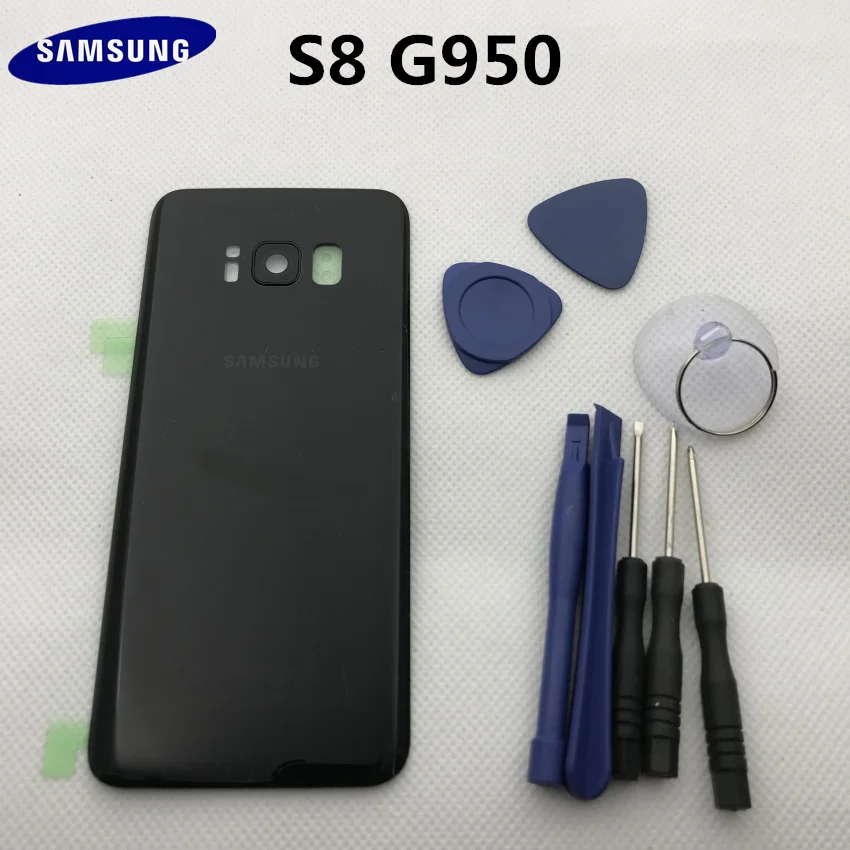 Новая Оригинальная Задняя крышка батареи для samsung Galaxy s8 edge G950 G950F Задняя стеклянная крышка корпуса с логотипом+ наклейка+ Инструменты