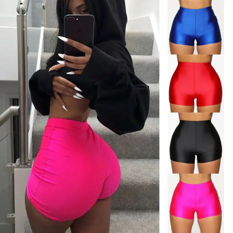 Womens Stretch Biker Bike Shorts Workout Spandex Short Mini Shorts High