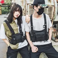 Модный нейлоновый нагрудный мешок черный жилет хип хоп Уличная функциональная тактическая жгут нагрудная установка Kanye West Wist пакет нагрудная сумка