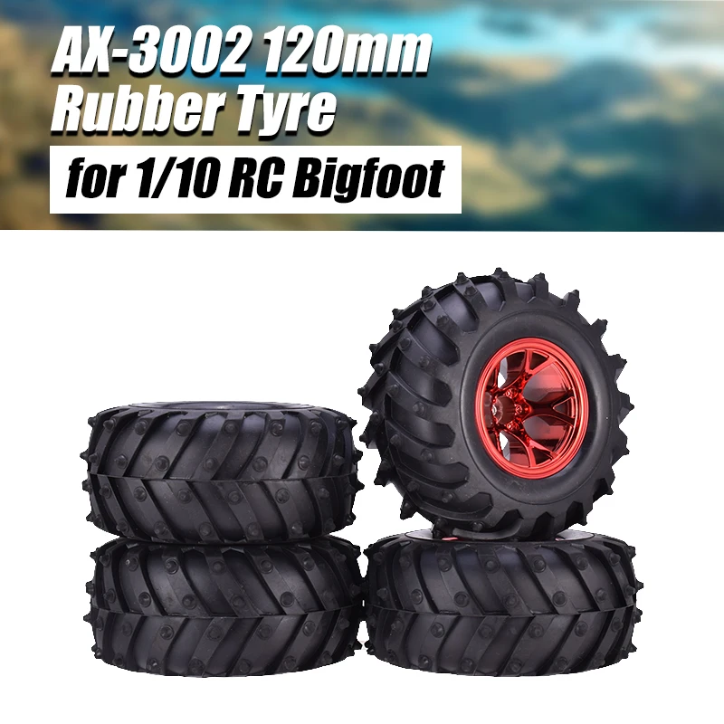 AUSTAR 4 шт. AX 3002 120 мм резиновые шины колеса пластиковые обода ступицы для 1/10 RC Bigfoot HSP
