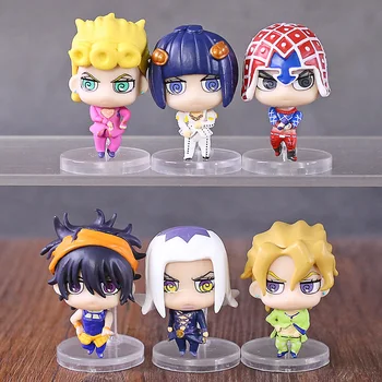 

Anime GIOGIO Giorno Giovanna Bruno Bucciarati Narancia Ghirga Guido Misuta Leone Abbacchio Pannacotta Fugo Figures Toys 6pcs/set
