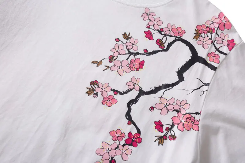 Crane Flowers Print Tshirts 5