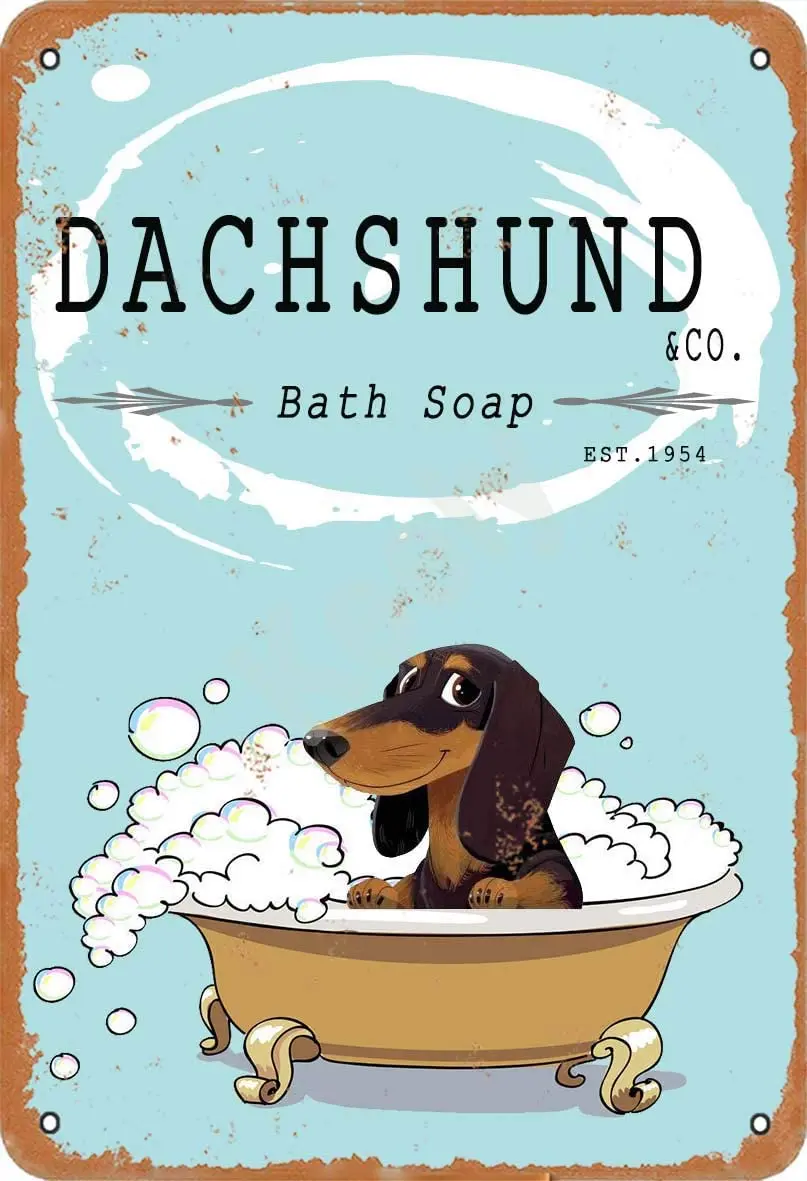 

Keely Dachshund Bath Soap Metal Vintage Tin Sign Wall Decoration 12x8 inches for Cafe Coffee Bars Restaurants Pubs Man Cave
