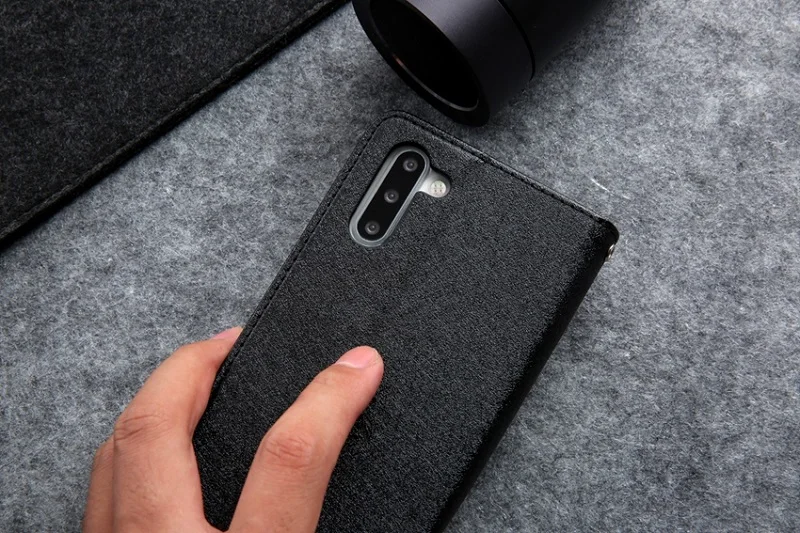 Note 10+ кожаный чехол из шелковой ткани для Samsung Galaxy S8 S9 S10 Plus S7 edge Note 8 9 чехол с магнитным откидным держателем для карт