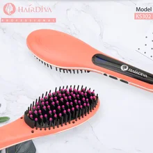 Выпрямитель для волос Diva 3 в 1, керамический утюжок для распутывания, горячая расческа, ЖК-массажер, быстрое выпрямление волос, расческа для выпрямления, расческа красного цвета