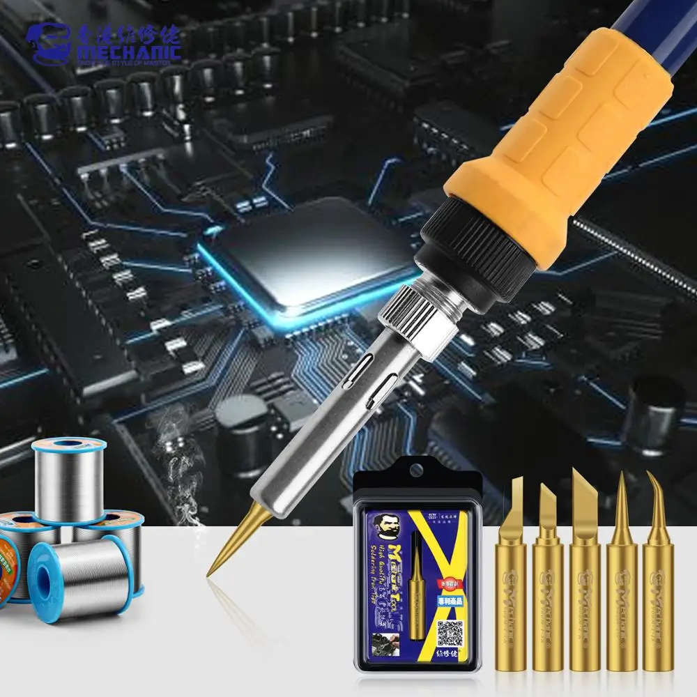 MECHANIC 900M-T 순수 구리 전기 솔더 철 팁 접착제 제거 BGA 보드 수리 용접 스테이션 도구 키트 용 납땜 팁