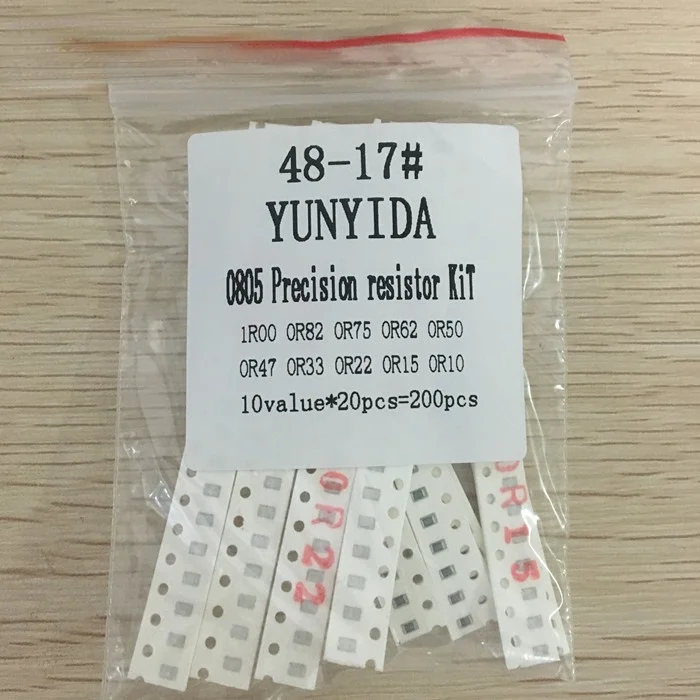200 шт. = 10 valuex20 1% 0805 SMD резисторы набор в ассортименте 1R00 R820 R750 R620 R500 R470 R330 R220 R150 R100 |