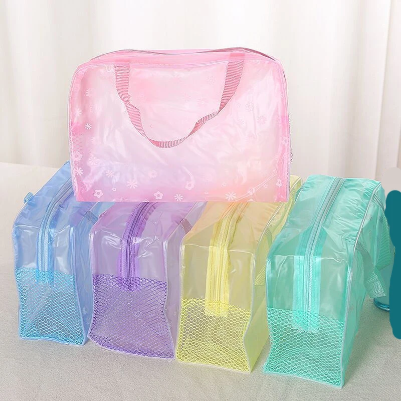 

Fashion Transparent Waterproof PVC Portable Makeup Cosmetic Toiletry Travel Makeup Cosmetic Toothbrush Organizer Bag Storage Box