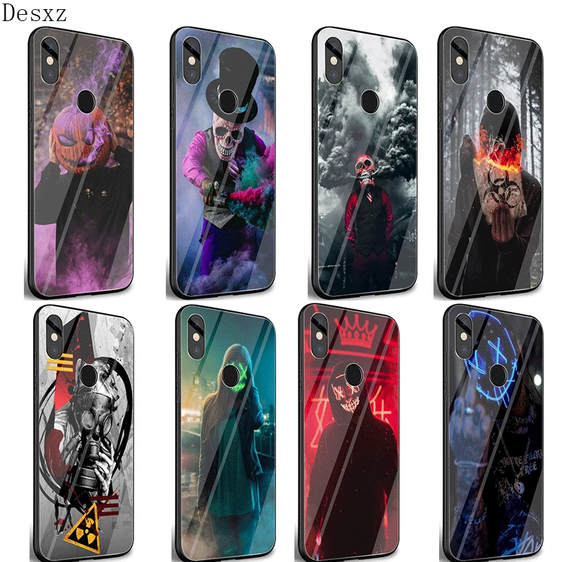 Funny spoof mask Phone Glass Case For Xiaomi Note 5 6 7 Pro F1 A1 A2 4X 5X 6X 9 Cover TPU | Мобильные телефоны и