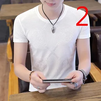 

New printed short-sleeved t-shirt men's tide brand Korean version of the trend of fashion personality t-shirt male dx