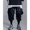 Men's clothes Multi war zone functional wind legged pants large pocket casual Ribbon Harajuku fashion Overalls Street dress 4