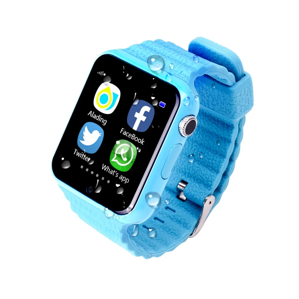 

EnohpLX Security Anti lost GPS Tracker Waterproof Smart Watch V7K 1.54'' Screen With Camera Kid SOS Emergency For IOS&Android