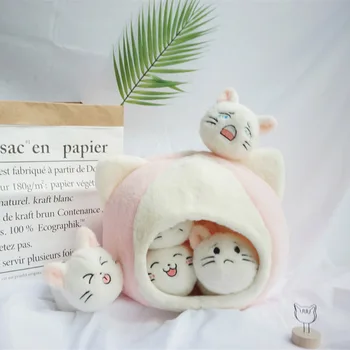 

Lucky Boy Sunday A Bag Of 9 Pcs Mini Cute Cat Plush Toys Soft Kawaii Cat Stuffed Plush Pillow Cushion Kids Plush Doll Gift