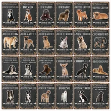 [Kelly66] Собаки парковка для границы колли Чихуахуа металлический знак оловянный плакат домашний Декор Бар настенная живопись 20*30 см размер Dy107