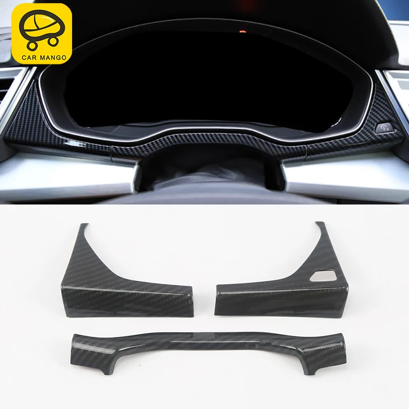CARMANGO for Audi Q5 FY Car Styling Dashboard Panel Cover Trim Frame Sticker Chrome Interior Accessories