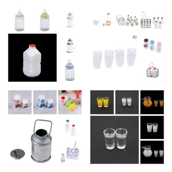 

1/12 Dollhouse Miniature Accessories Mini Drink Bottle Cup Simulation Drink Milk Model Toys For Doll House Decoration