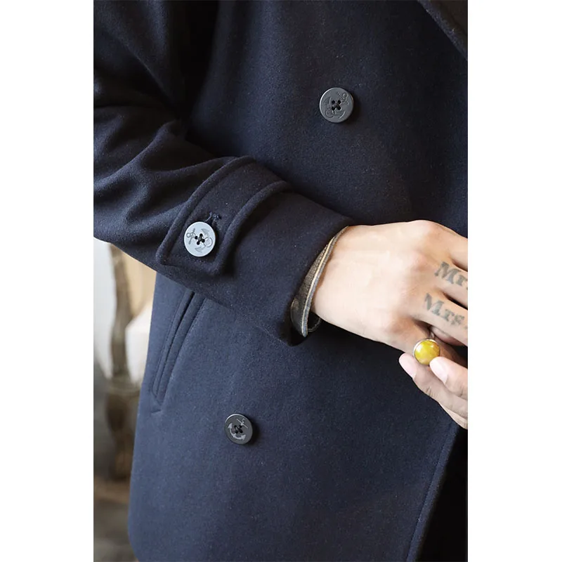 Low Price WT-0001 Read Description ! Asian size navy jacket mans winter thick warm 1000 gsm wool pea jacket