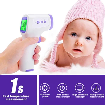 

Non-Contact Digital Infrared Thermometer Auto Power Off LCD Baby Body Forehead Ear Thermometer Gun Home Portable Temperature