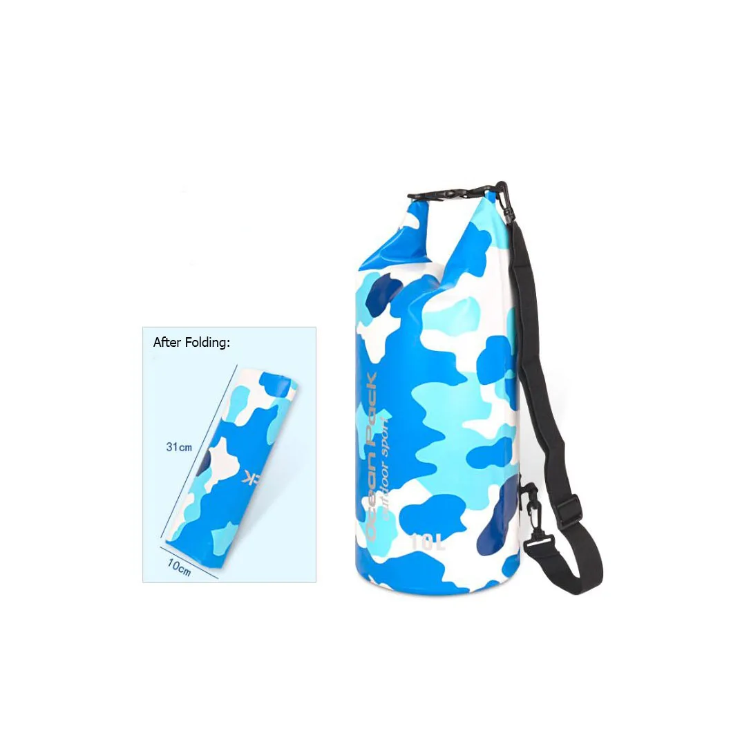 1pc Outdoor Water Resistant Waterproof Camouflage Dry Bag SackPack For Floating Camping River Trekking Bag 2L 5L 10L 15L 20L 30L
